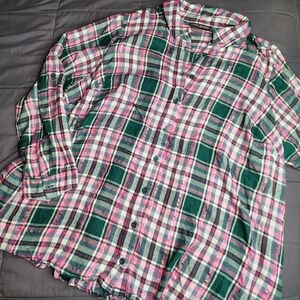 Lane Bryant 22/24 Plaid Glitter Long Sleeved Button Down Shirt